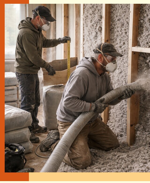 Утепление таунхауса эковатой в Барабинске для максимально теплых стен