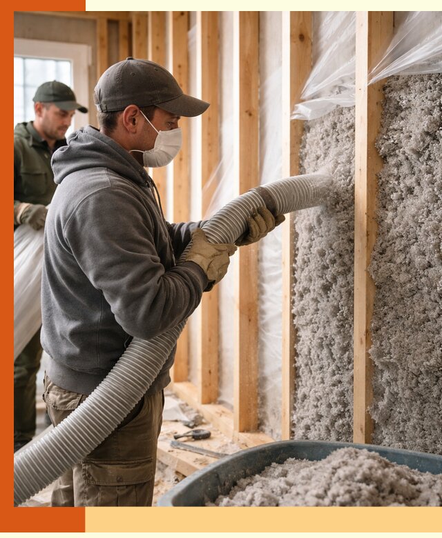 Утепление каркасного дома эковатой в Барабинске — качественно и надолго