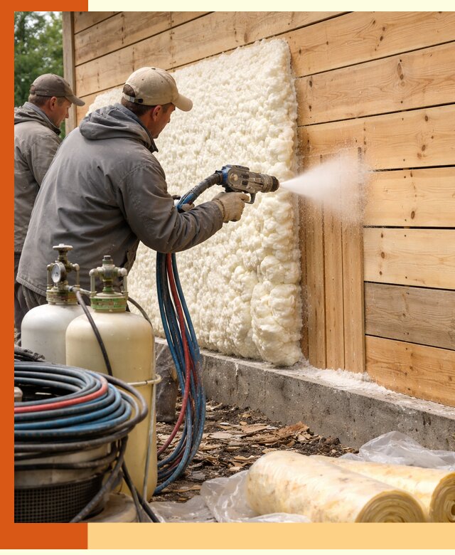 Утепление деревянного дома пенополиуретаном в Барабинске
