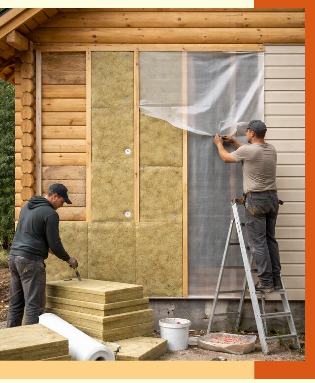 Утепление дома из бруса в Барабинске от 3809 руб./м2 — работы под ключ | ТепломастерБбн