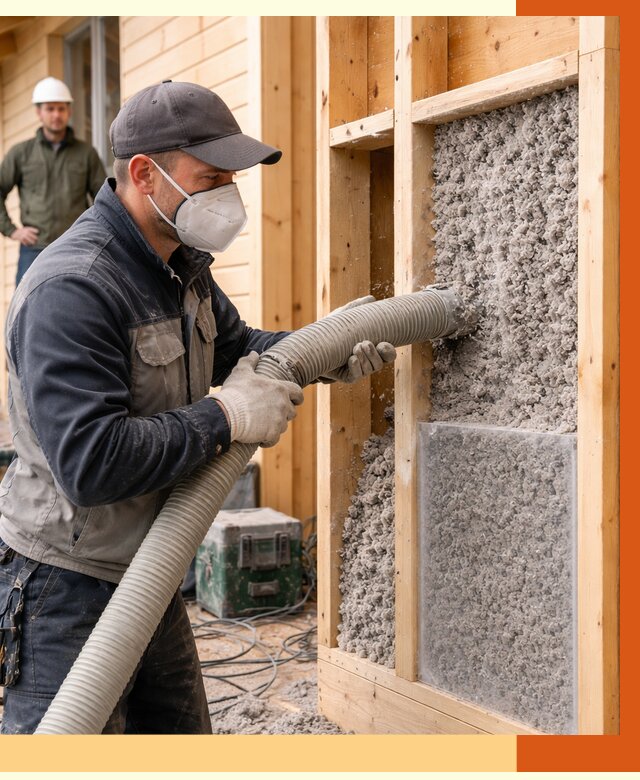 Утепление дома из бруса эковатой в Барабинске от 1879 руб/м2 | ТепломастерБбн