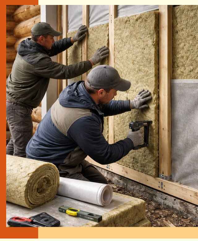 Утепление бревенчатого дома под ключ в Барабинске