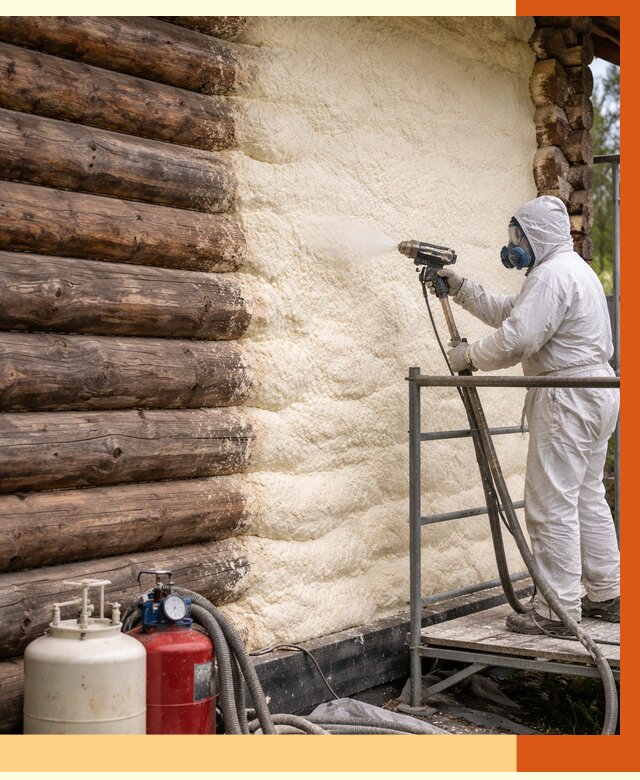 Утепление бревенчатого дома ППУ в Барабинске под ключ от 6348 руб. | ТепломастерБбн