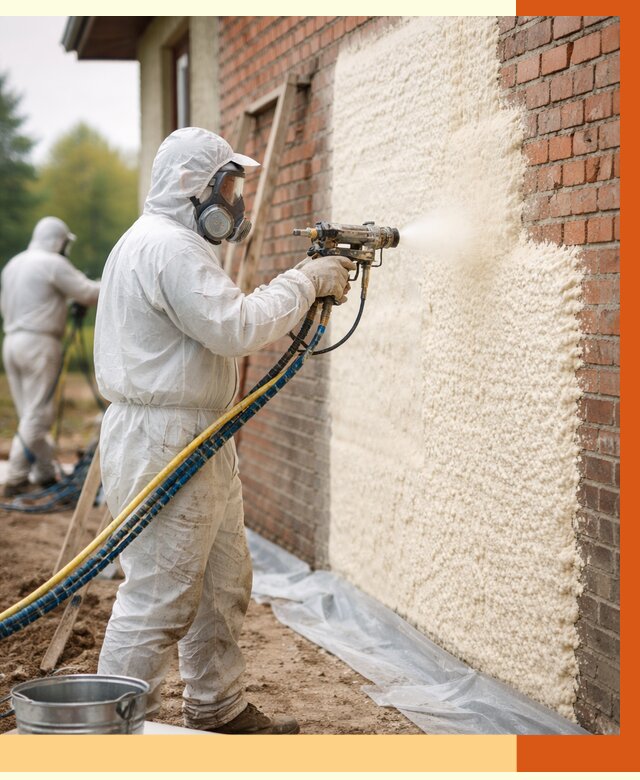 Утепление кирпичного дома ППУ в Барабинске под ключ от 6602 руб. | ТепломастерБбн