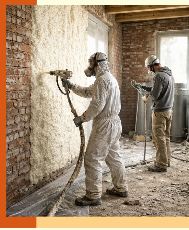 Утепление кирпичного дома пенополиуретаном в Барабинске