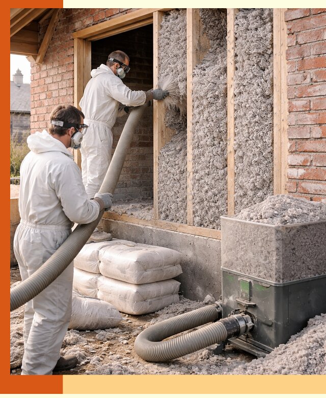 Утепление кирпичного дома эковатой в Барабинске