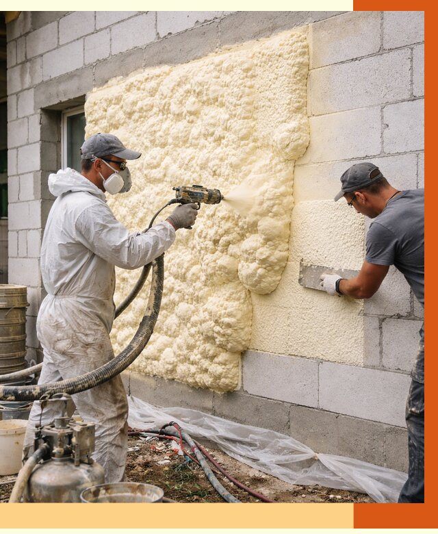 Утепление дома из газобетона ППУ в Барабинске от 4875 руб./м² под ключ | ТепломастерБбн