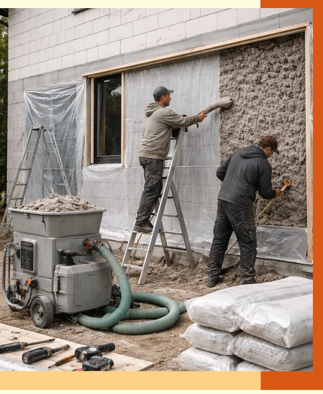 Утепление дома из газобетона эковатой в Барабинске от 4571 руб./м2 | ТепломастерБбн