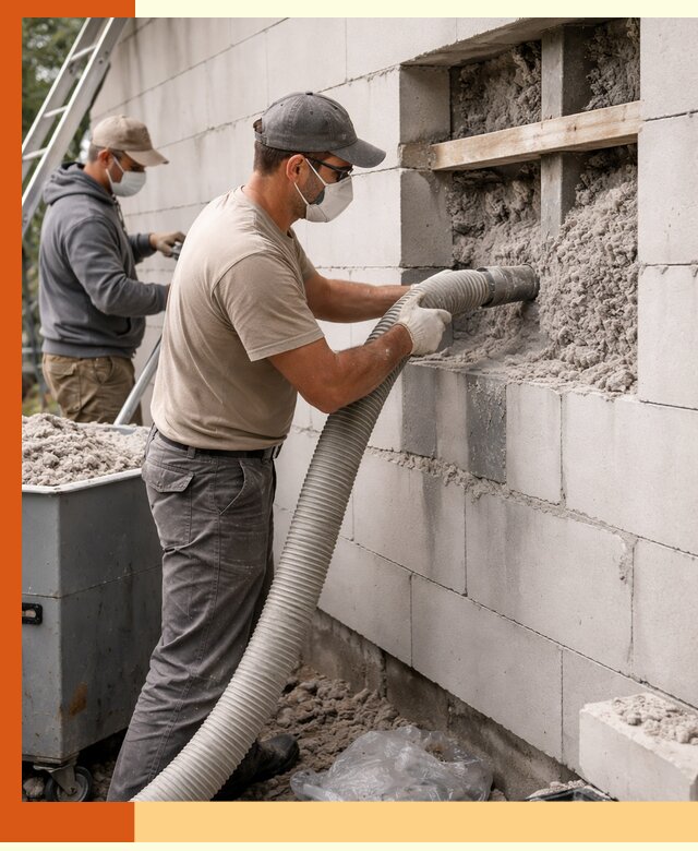 Утепление дома из газобетона эковатой в Барабинске