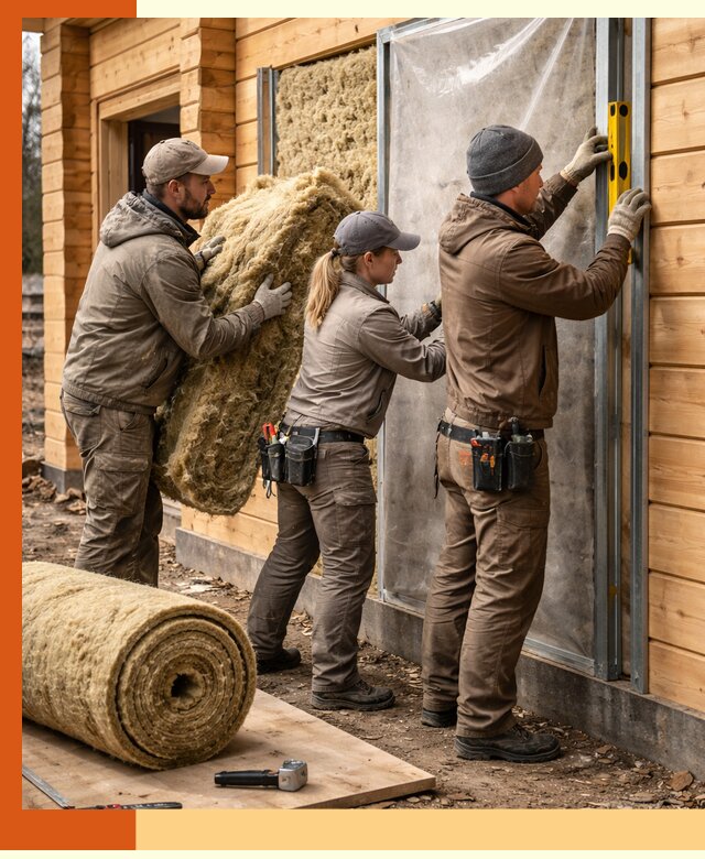 Утепление дома из двойного бруса в Барабинске качественно и надёжно