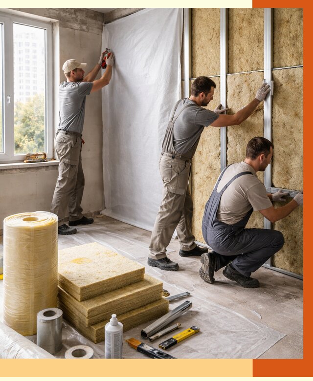 Утепление квартиры в Барабинске от 4571 руб/м2 — утеплить квартиру изнутри и снаружи | ТепломастерБбн