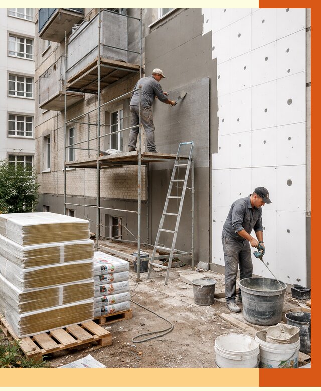 Утепление квартиры снаружи в Барабинске от 6247 руб/м2 под ключ | ТепломастерБбн