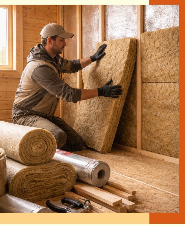 Утепление бани в Барабинске под ключ от 4571 руб./м2 — утеплить потолок, пол и стены | ТепломастерБбн