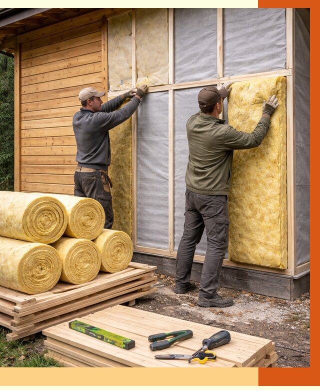 Утепление бани снаружи в Барабинске от 86335 руб. под ключ | ТепломастерБбн
