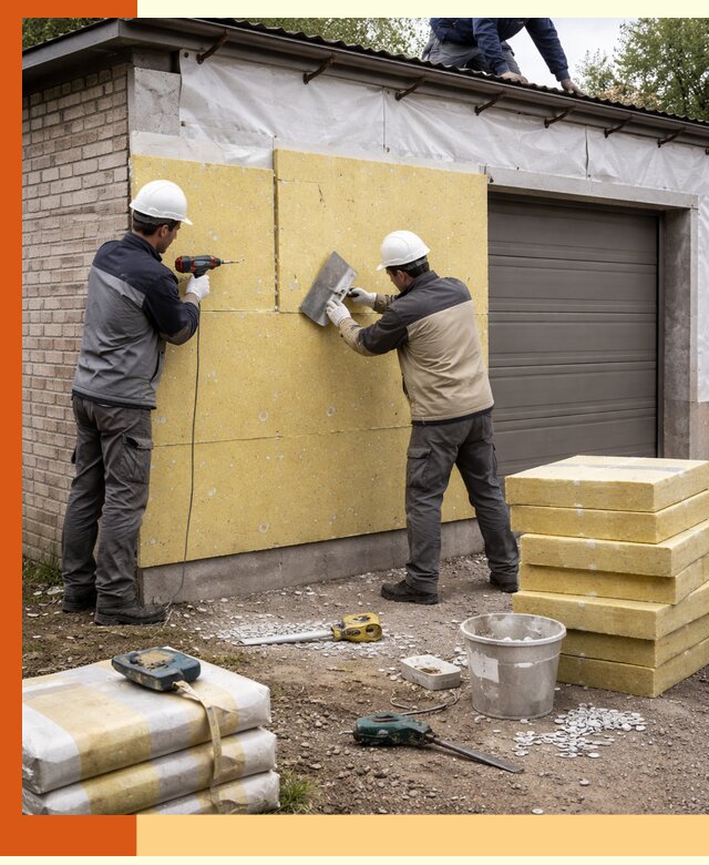 Утепление гаража снаружи в Барабинске качественно и надёжно