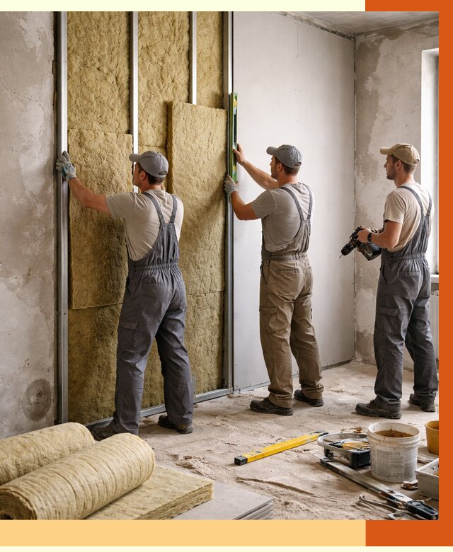 Утепление стен изнутри в Барабинске от 2285 руб/м² под ключ | ТепломастерБбн