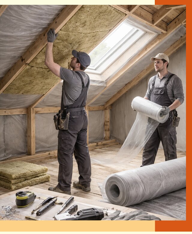 Утепление крыши изнутри мансарды в Барабинске от 4266 руб./м² | ТепломастерБбн