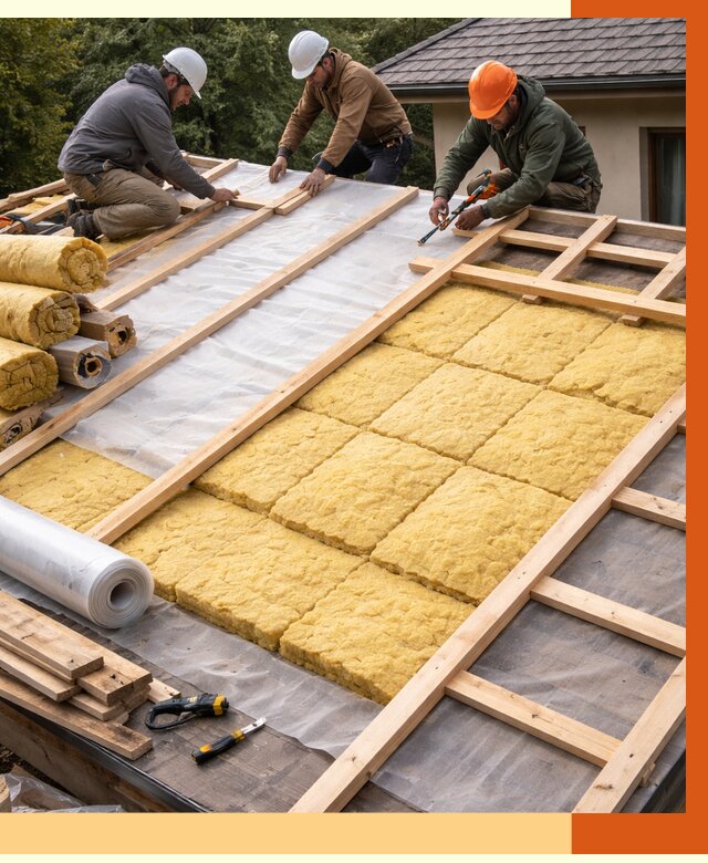 Утепление скатной крыши в Барабинске от 1270 руб./м2 под ключ | ТепломастерБбн