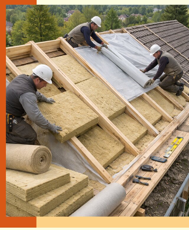 Утепление скатной крыши в Барабинске качественно и надёжно