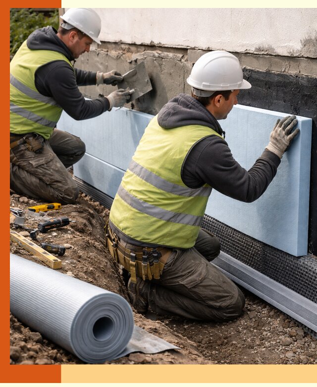 Утепление фундамента снаружи в Барабинске — профессиональная теплоизоляция