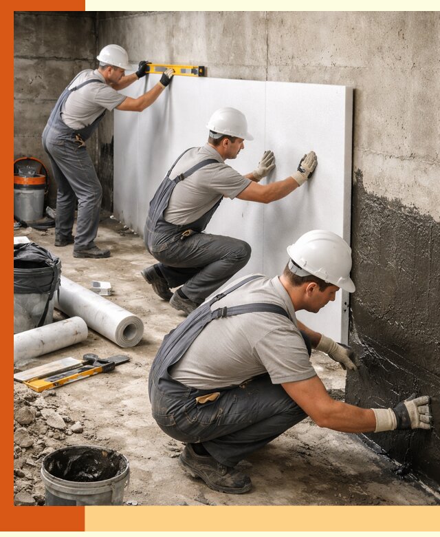 Утепление фундамента изнутри профессионально в Барабинске