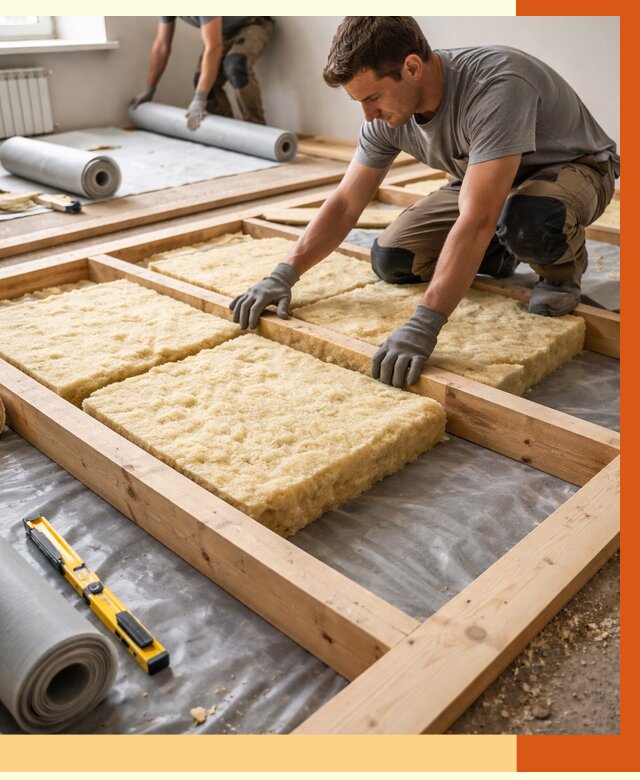 Утепление деревянного пола в Барабинске от 1524 руб./м2 под ключ | ТепломастерБбн