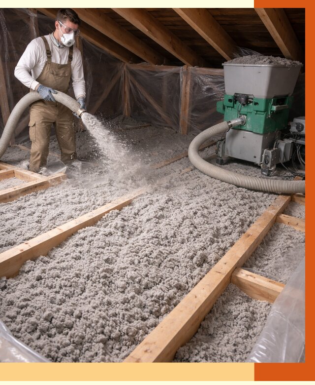 Утепление чердака эковатой в Барабинске от 1473 руб/м2 — заказать у ТепломастерБбн