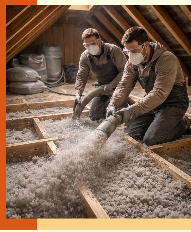 Утепление чердака эковатой в Барабинске — быстро и надёжно