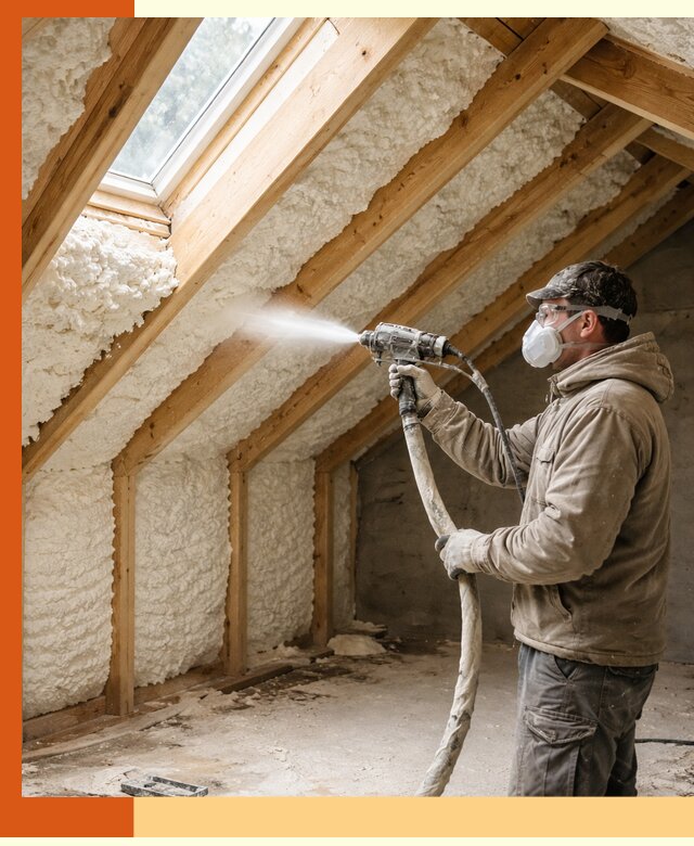 Утепление мансарды ППУ в Барабинске быстро и надежно