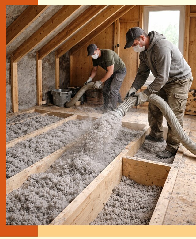 Утепление мансарды эковатой в Барабинске с гарантией качества