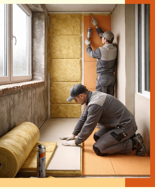 Утепление лоджии под ключ в Барабинске от 6602 руб/м2 — комплексное решение | ТепломастерБбн