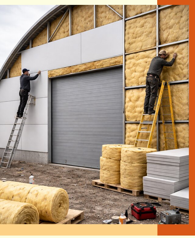 Утепление ангара пенополиуретаном в Барабинске от 7313 руб./м² — комплекс от ТепломастерБбн