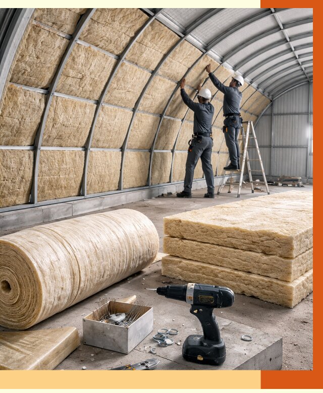 Утепление арочного ангара в Барабинске от 3250 руб./м2 под ключ | ТепломастерБбн