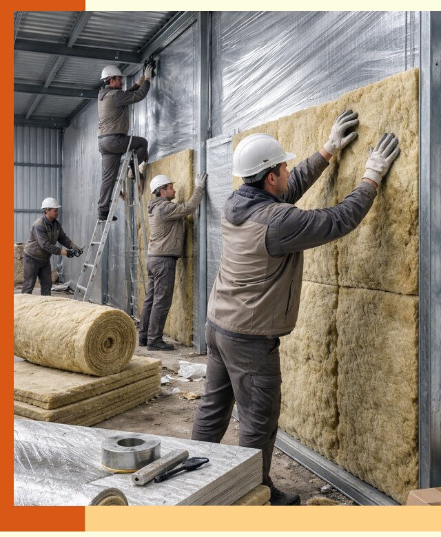 Утепление металлического склада в Барабинске: теплоизоляция и герметизация