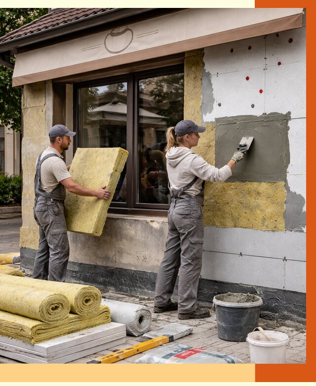 Утепление кафе в Барабинске от 4266 руб/м2 — комплексно под ключ | ТепломастерБбн