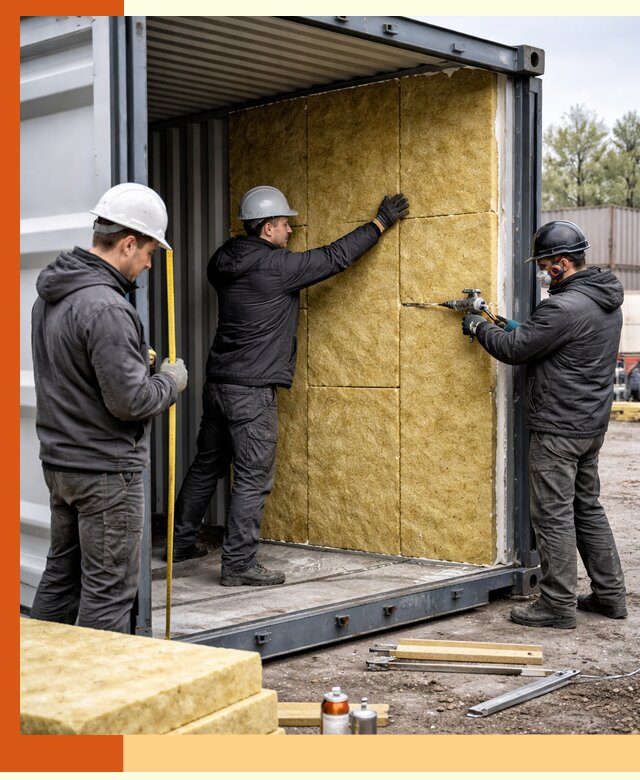 Утепление морского контейнера в Барабинске: надежная теплоизоляция и защита