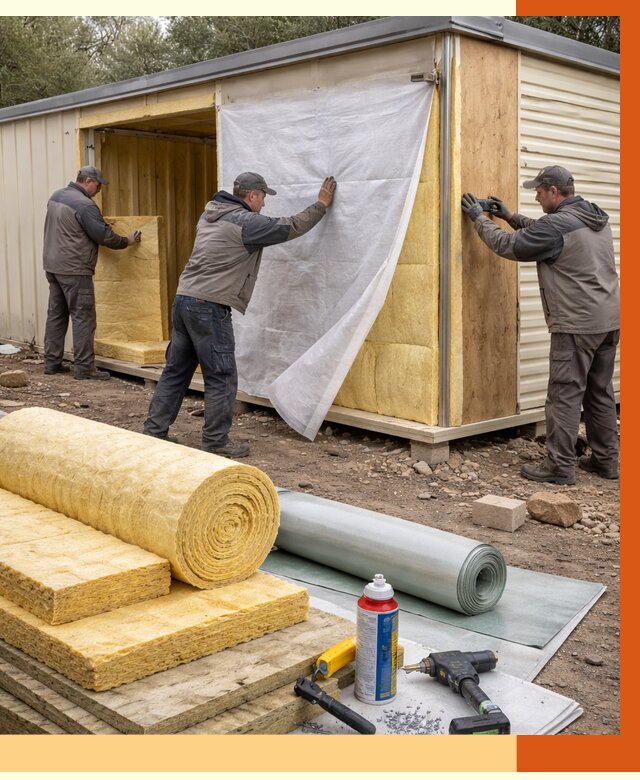 Утепление строительной бытовки в Барабинске от 12696 руб. под ключ | ТепломастерБбн