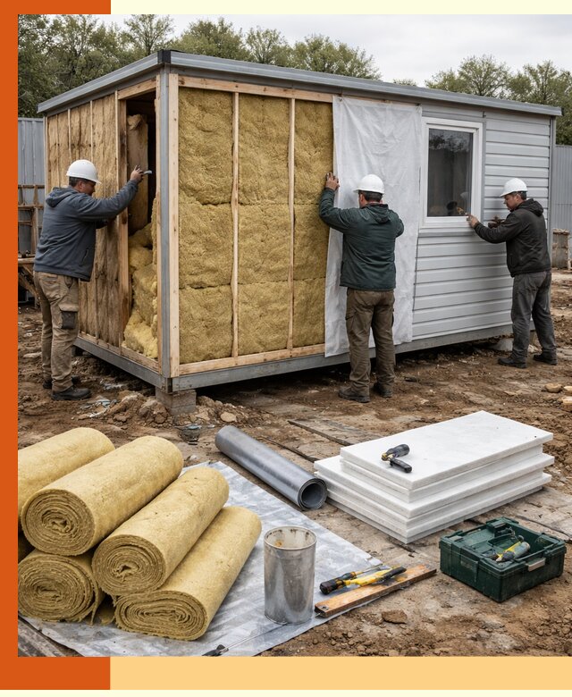 Утепление строительной бытовки под ключ в Барабинске для любых условий