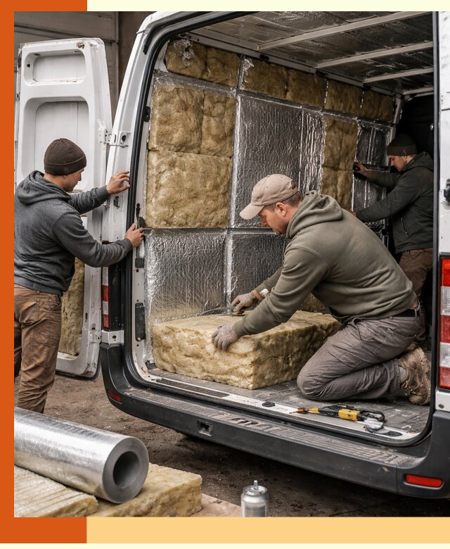 Утепление фургона в Барабинске: профессиональная теплоизоляция и шумоизоляция
