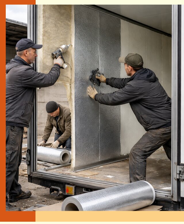 Утепление холодильного кузова в Барабинске — монтаж и теплоизоляция