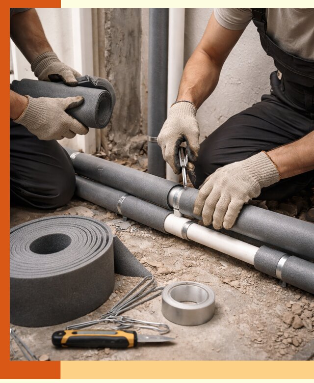 Утепление труб водоснабжения в Барабинске — монтаж и защита сети