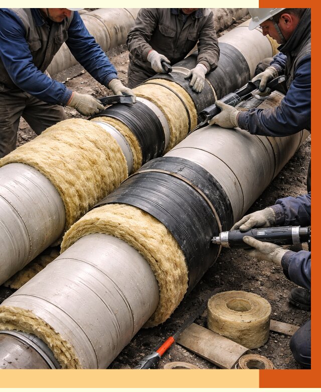 Утепление трубопровода в Барабинске под ключ от 1879 руб. — надежно и выгодно | ТепломастерБбн