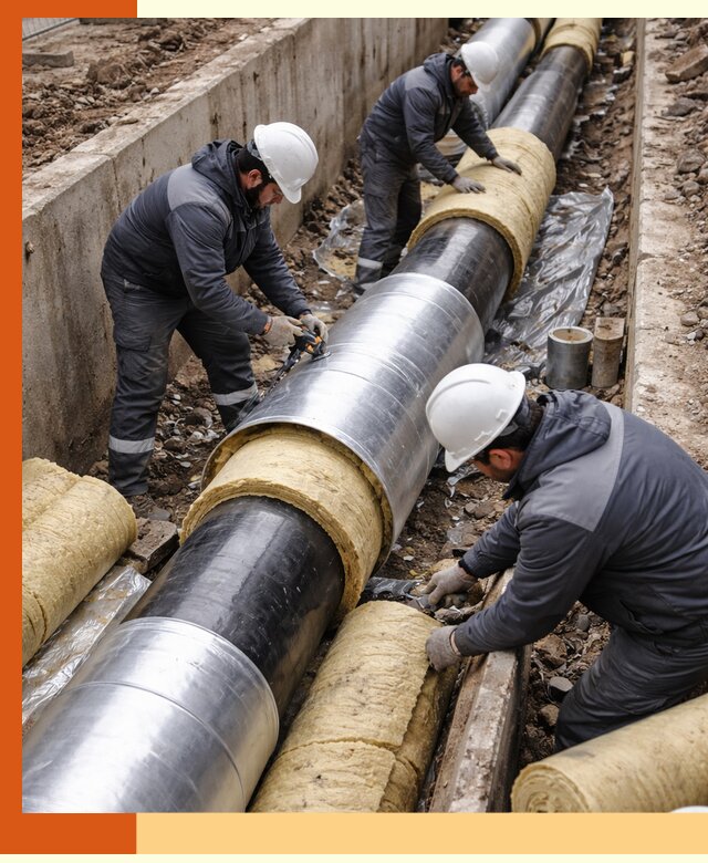 Утепление теплотрассы в Барабинске: утеплительные работы и материалы