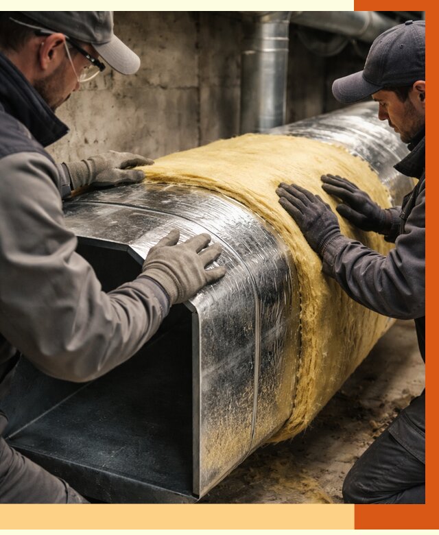 Утепление воздуховодов в Барабинске от 4266 руб. — теплоизоляция вентиляции | ТепломастерБбн