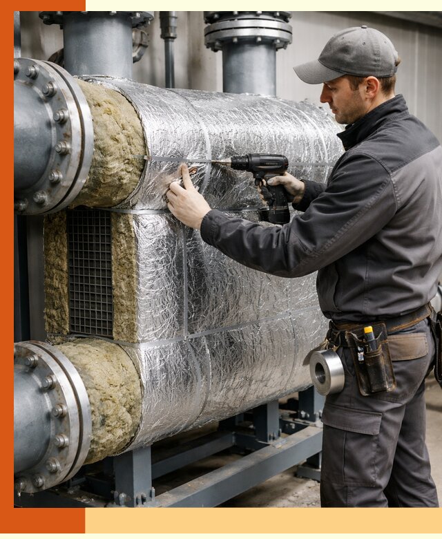 Утепление теплообменника в Барабинске — профессиональная теплоизоляция оборудования