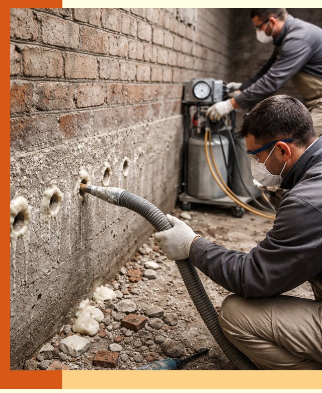 Заполнение колодцевой кладки ППУ в Барабинске быстро и герметично
