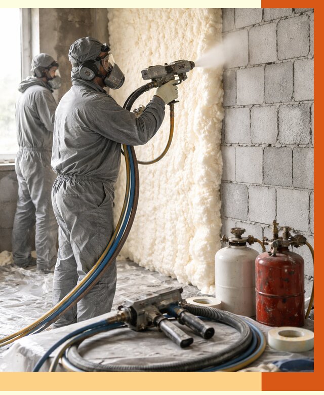 Утепление блочной стены ППУ в Барабинске от 4317 руб./м² — ТепломастерБбн