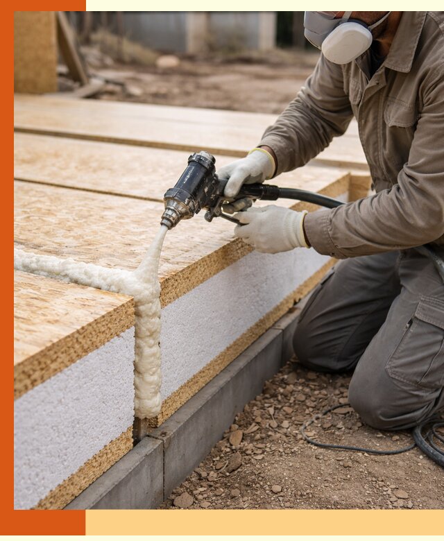 Утепление СИП-панелей пенополиуретаном (ППУ) в Барабинске