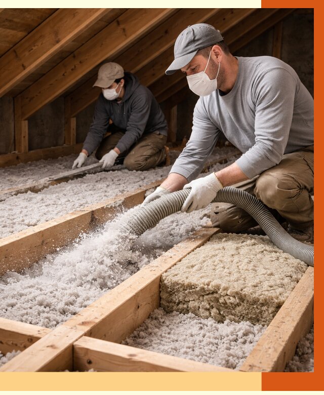 Заполнение полостей чердачного перекрытия в Барабинске от 4571 руб. | ТепломастерБбн