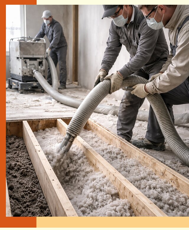 Заполнение полостей межэтажного перекрытия в Барабинске эффективно и герметично